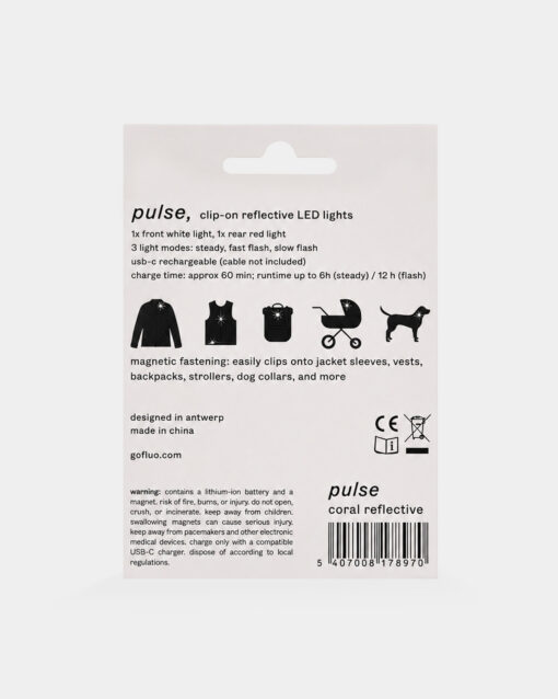 GoFluo | Pulse | reflektierendes Set mit zwei Lichtern | Multi coral reflective – Bild 6