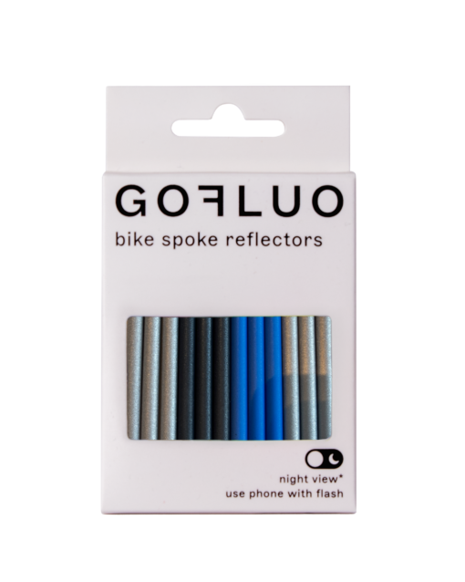 GoFluo | Casper | Fahrradspeichenreflektoren Multi blue reflective