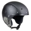 Schwarzer Casco SP-3 Prime Skihelm in Seitenansicht mit strukturierten Schalen, Ohrpads und verstellbarem Kinnriemen.