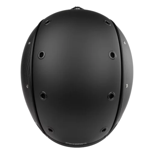 Schwarzer Casco SP-3 Skihelm in Draufsicht mit glatter Schale und sichtbaren Belüftungsöffnungen.