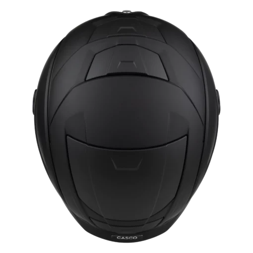 Schwarzer Casco SP-5 Prime Skihelm in Draufsicht mit sportlichem, aerodynamischem Profil und klaren Linien.